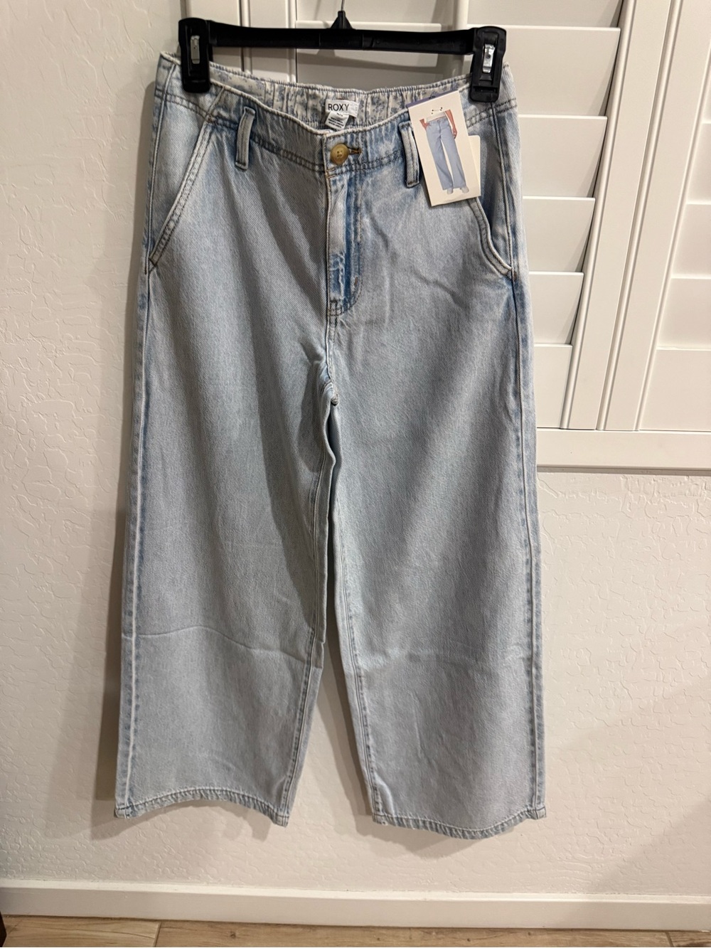 Roxy Light Wash Boyfriend Jeans - Pale Blue